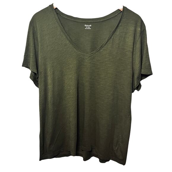 Madewell Tunic T Shirt Knit Olive Cotton Fall Casual Comfy Scoop Neck Summer XXL - Picture 1 of 5